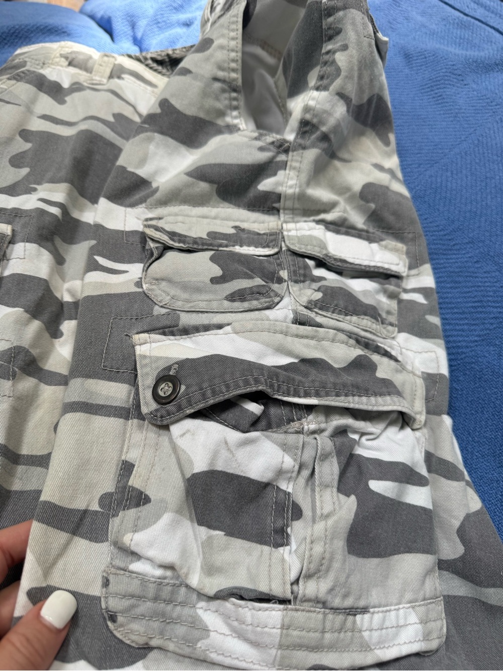 OP Ocean Pacific Gray Camo Cargo Shorts Men’s Size 32 Y2K Surf Skate EUC - Picture 4 of 8